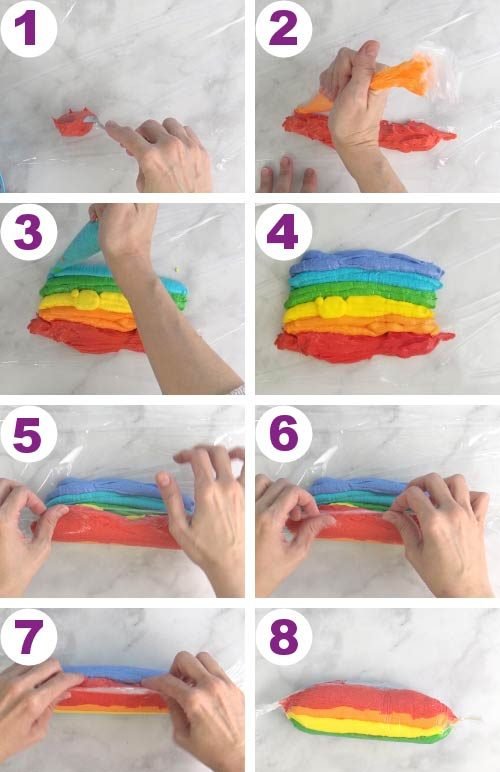  نحوه درست کردن خامه رنگین کمانی برای تزیین روی کیک