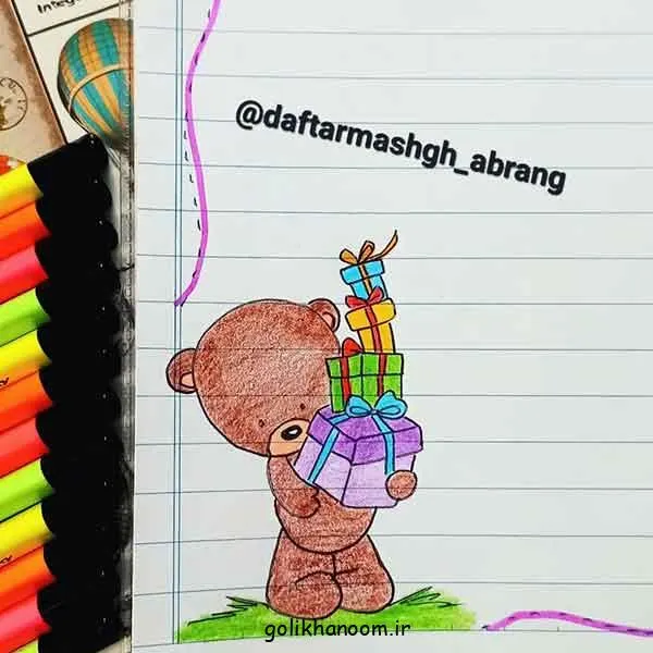 تصویر مرتبط با ۵۰ مدل نقاشی کیوت برای تزیین دفتر مشق دخترانه و پسرانه