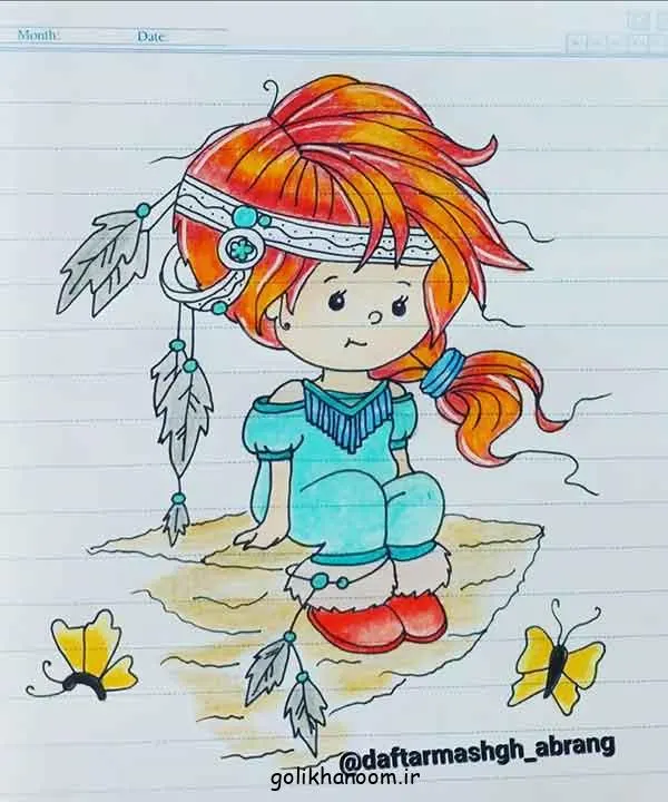 تصویر مرتبط با ۵۰ مدل نقاشی کیوت برای تزیین دفتر مشق دخترانه و پسرانه