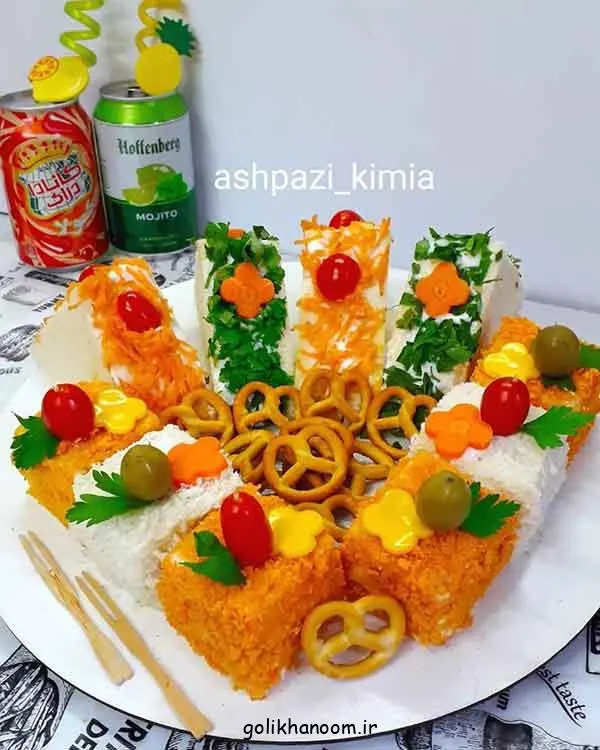 تصویر مرتبط با ایدههای متنوع و شیک برای تزیین سالاد الویه در مراسمهای مختلف