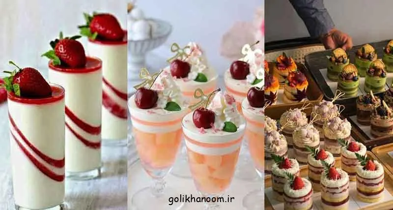 تزیین روی ژله؛ ژله تزیین شده با اسمارتیز، میوه‌های تازه و پودرهای رن