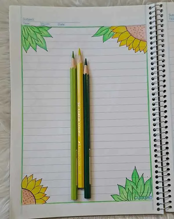 تصویر مرتبط با ایدههای متنوع برای حاشیه تزیین دفتر مشق با نقاشی گل