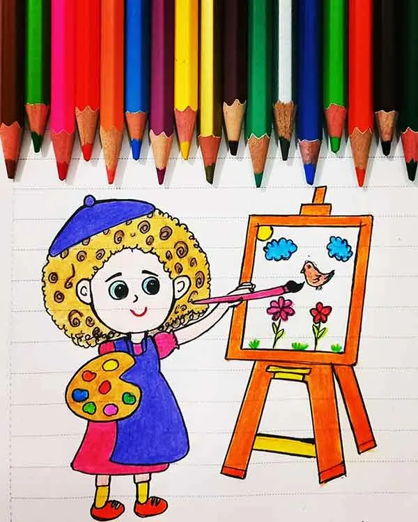 تصویر مرتبط با ایدههای خلاقانه برای تزیین دفتر مشق با مداد رنگی در کلاس ششم