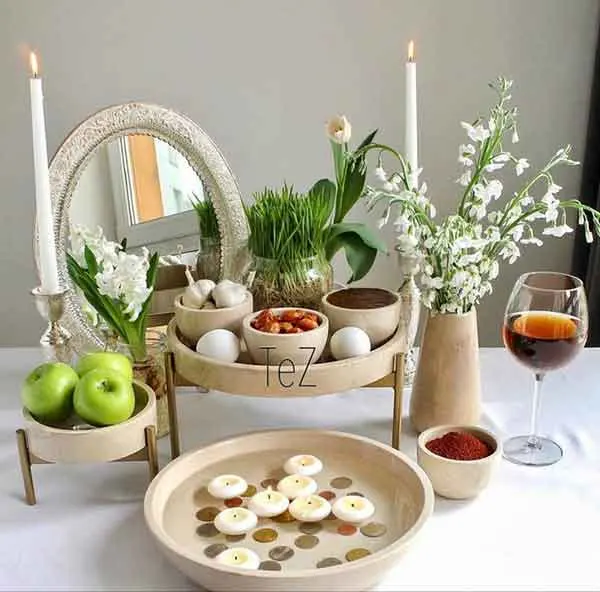 تصویر مرتبط با ایده‌های متنوع و شیک برای چیدمان سفره هفت سین