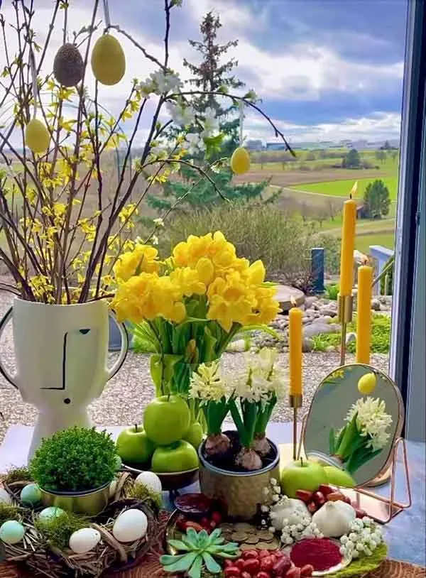 تصویر مرتبط با ایده‌های متنوع و شیک برای چیدمان سفره هفت سین