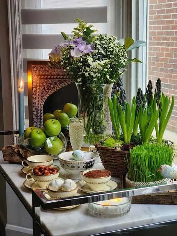 تصویر مرتبط با ایده‌های متنوع و شیک برای چیدمان سفره هفت سین