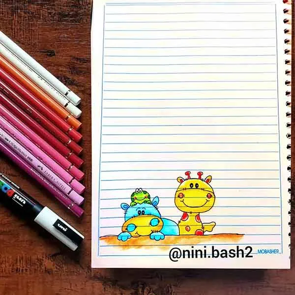 تصویر مرتبط با ایدههای جذاب برای تزیین دفتر مشق دخترانه کلاس چهارم