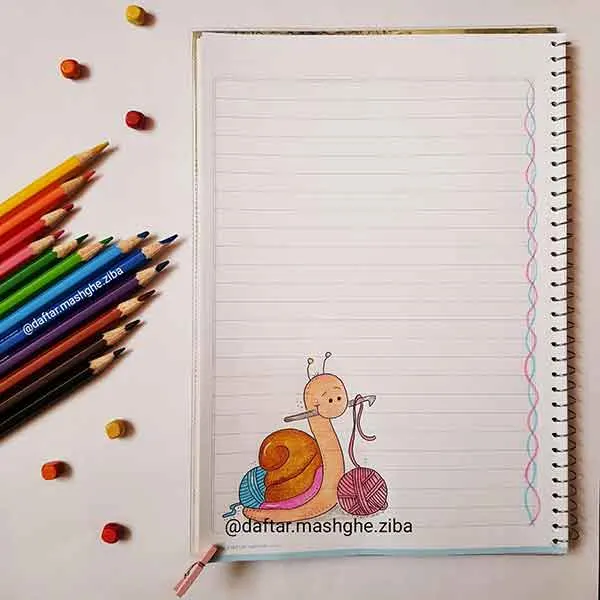 تصویر مرتبط با ایده‌های خلاقانه برای تزیین دفتر مشق دخترانه کلاس ششم