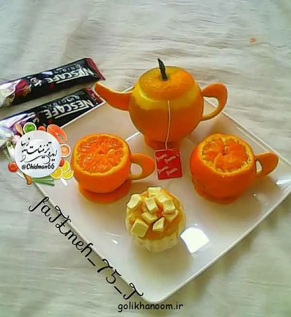 تصویر مرتبط با ایده‌های خلاقانه برای تزیین نارنگی با پوست در مدرسه
