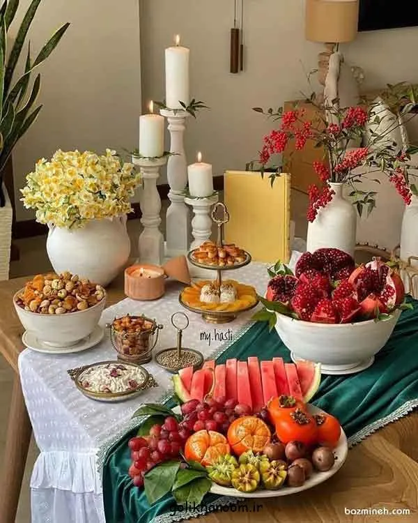 تصویر مرتبط با راهنمای کامل چیدمان سفره شب یلدا با ایده‌های خلاقانه و زیبا