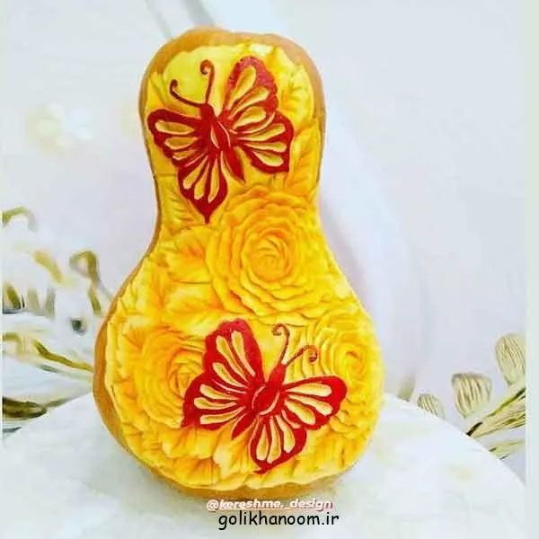 تصویر مرتبط با ایدههای خلاقانه برای تزیین کدو در شب یلدا