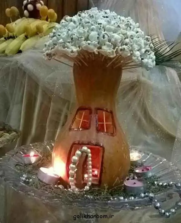 تصویر مرتبط با ایدههای خلاقانه برای تزیین کدو در شب یلدا