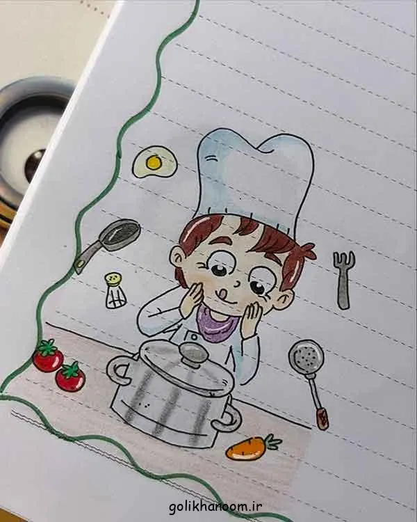 تصویر مرتبط با ایده‌های جذاب و ساده برای نقاشی دفتر املا پسرانه