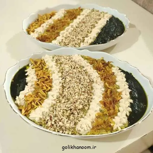 تصویر مرتبط با ایده‌های شیک برای تزیین کشک بادمجان مجلسی