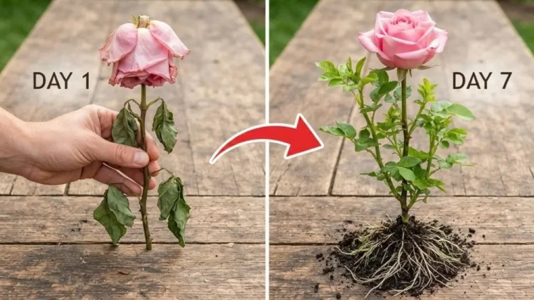 برای قلمه زدن و احیای؛ شاخه گل رز پژمرده در حال قلمه زدن و احیا