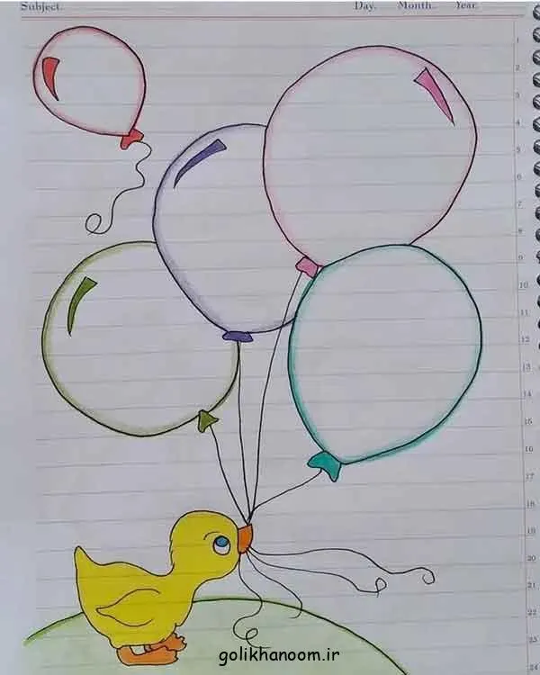 تصویر مرتبط با ۵۰ طرح جذاب نقاشی برای تزیین دور دفتر مشق