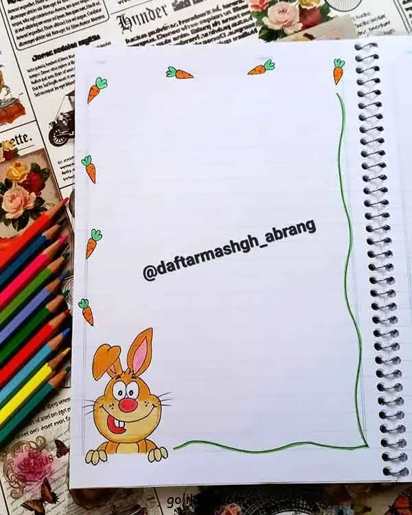 تصویر مرتبط با ۵۰ طرح جذاب نقاشی برای تزیین دور دفتر مشق