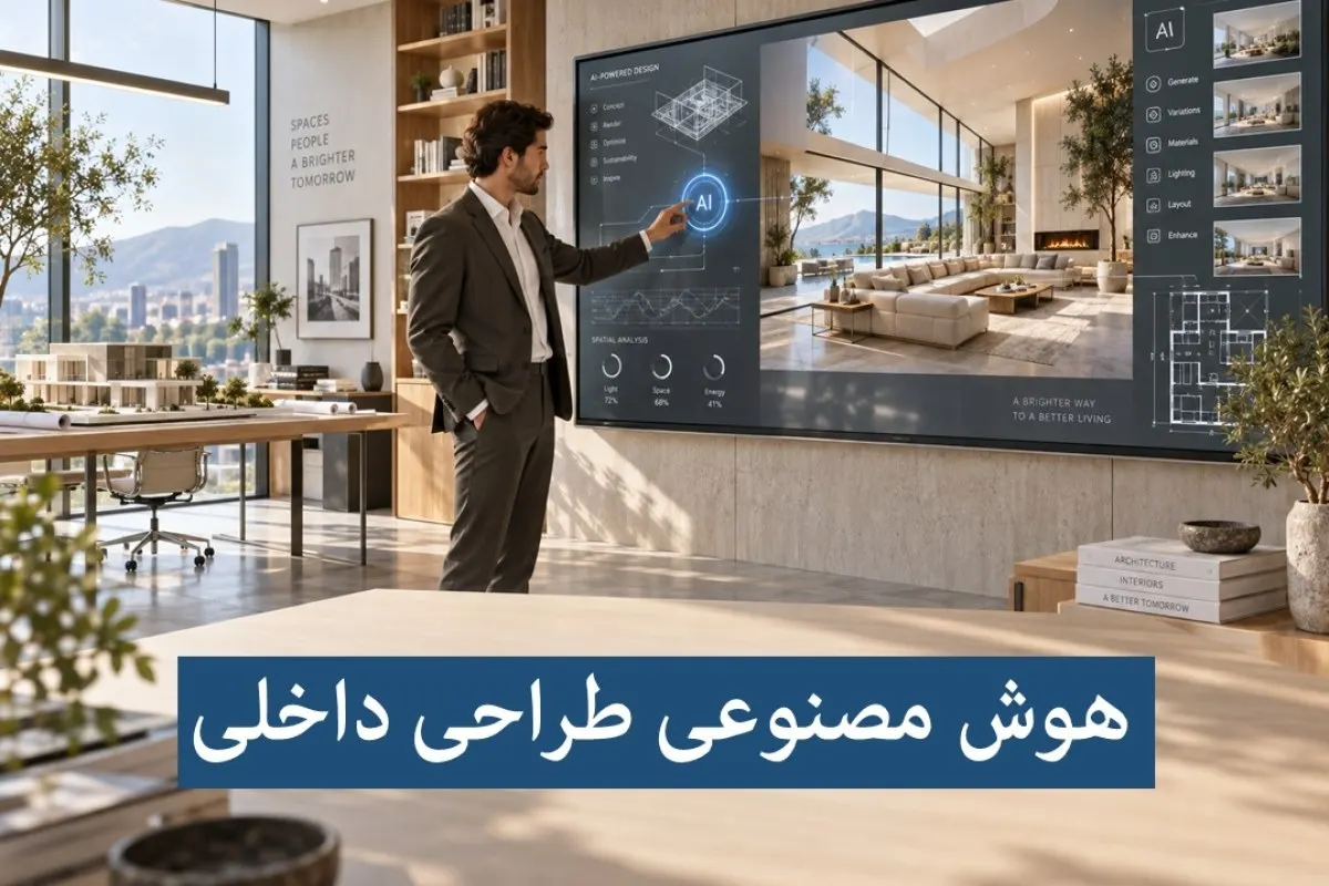 هوش مصنوعی رایگان برای طراحی؛ نمونه طراحی دکوراسیون داخلی با هوش مصن