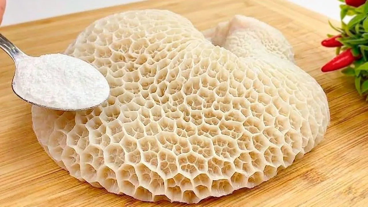 تمیز و سفید کردن سیرابی؛ سیرابی تازه تمیز شده و آماده پخت