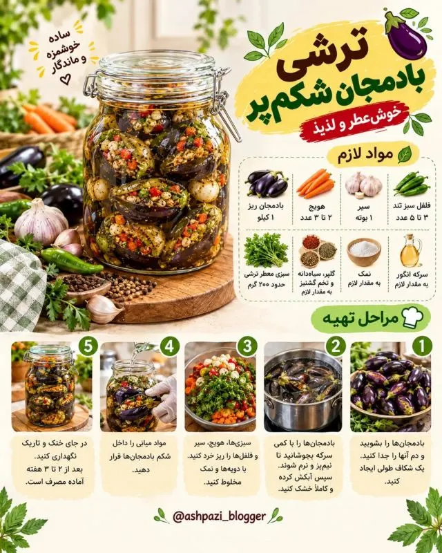 تصویر مرتبط با طرز تهیه ۸ مدل ترشی خوشمزه پاییزی با سبزیجات و میوه‌ها
