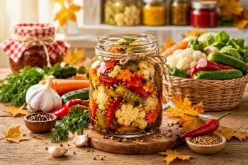 ۸ مدل ترشی خوشمزه پاییزی؛ تصویری از ترشی‌های پاییزی با سبزیجات و میو