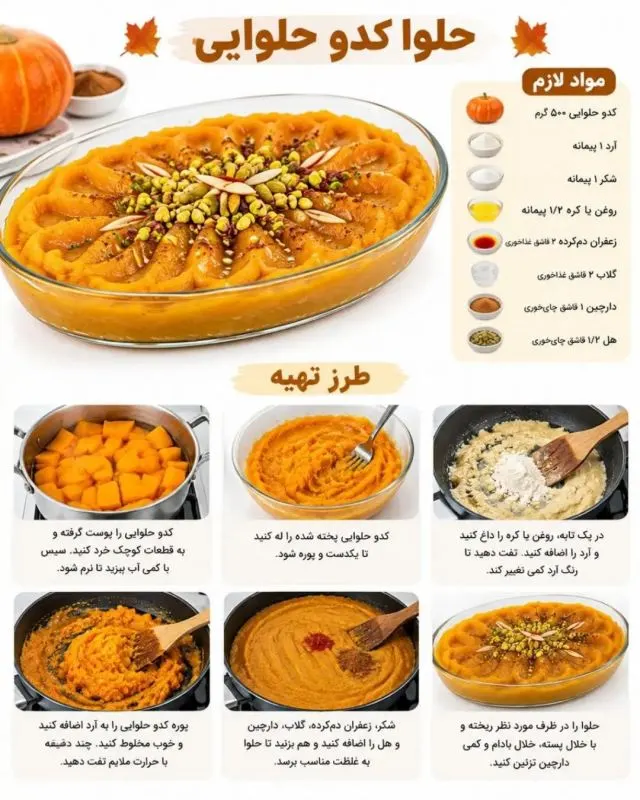 تصویر مرتبط با طرز تهیه ۸ مدل حلوا با طعم‌های متنوع پاییزی