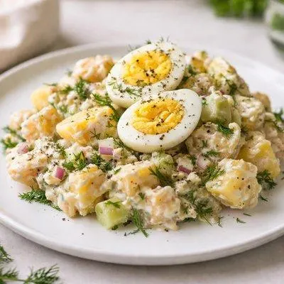 تصویر مرتبط با طرز تهیه سالاد سیب زمینی و پیاز؛ شام ساده و خوشمزه با مواد اولیه محدود