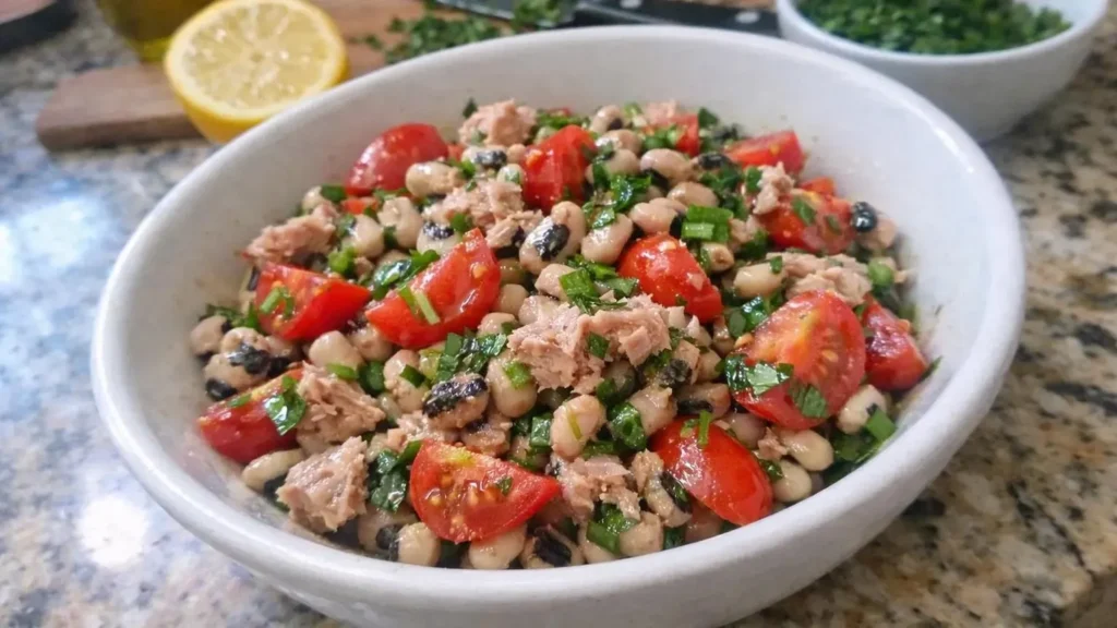 تصویر مرتبط با طرز تهیه سالاد تن ماهی با لوبیا چشم بلبلی؛ یک وعده سبک و مقوی
