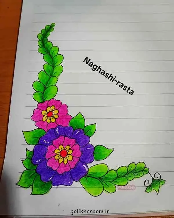 تصویر مرتبط با ایدههای ساده و زیبا برای تزیین دفتر مشق با مداد رنگی