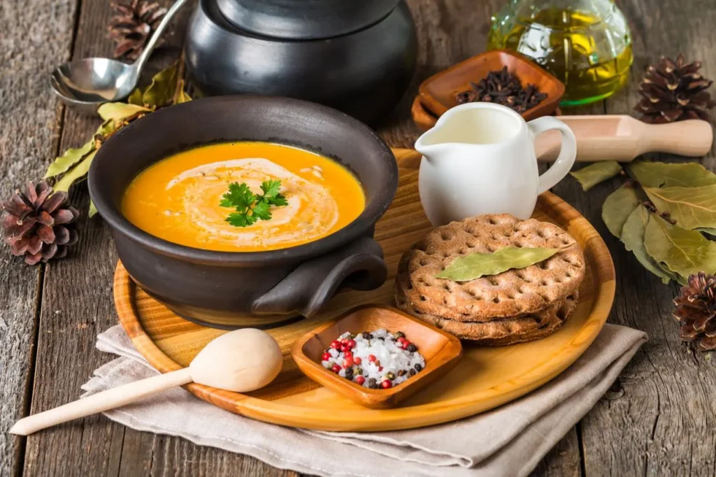 دسر کاسترد با سیب و دارچین