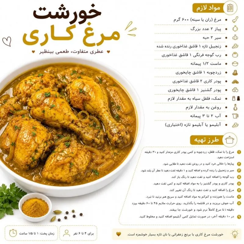 تصویر مرتبط با ۱۵ خورشت خوشمزه و متنوع با مرغ برای تنوع در وعدههای غذایی