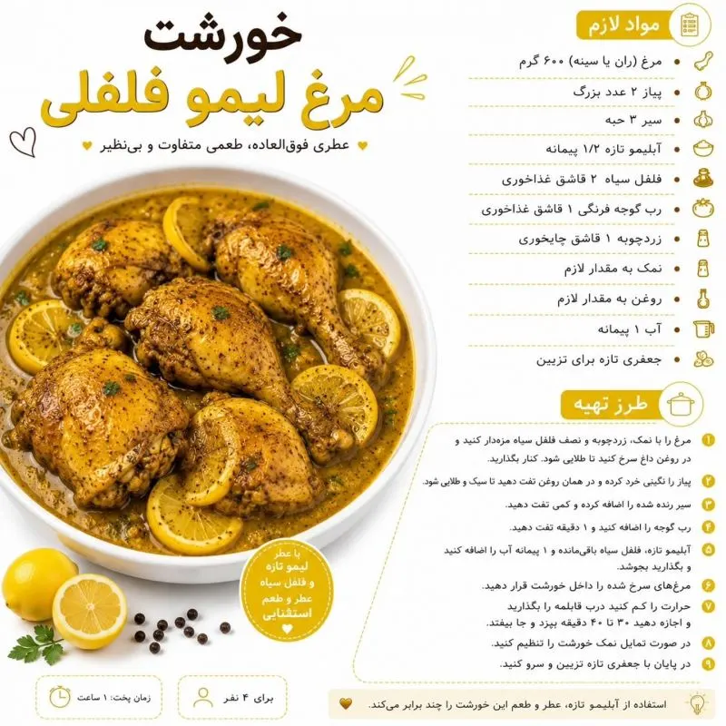 تصویر مرتبط با ۱۵ خورشت خوشمزه و متنوع با مرغ برای تنوع در وعدههای غذایی