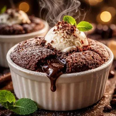 تصویر مرتبط با طرز تهیه کیک شکلات داغ با بافت نرم و سس شکلاتی لذیذ