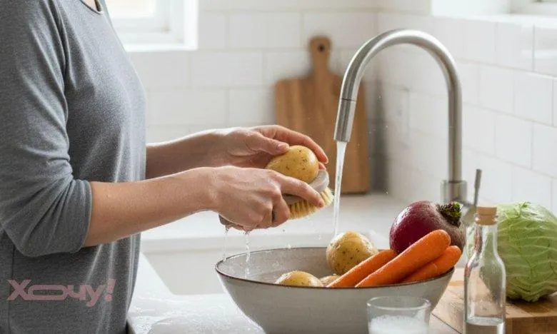 تصویر مرتبط با چگونه چیپس ترد و خوش‌طعم از پوست سیب‌زمینی و هویج درست کنیم