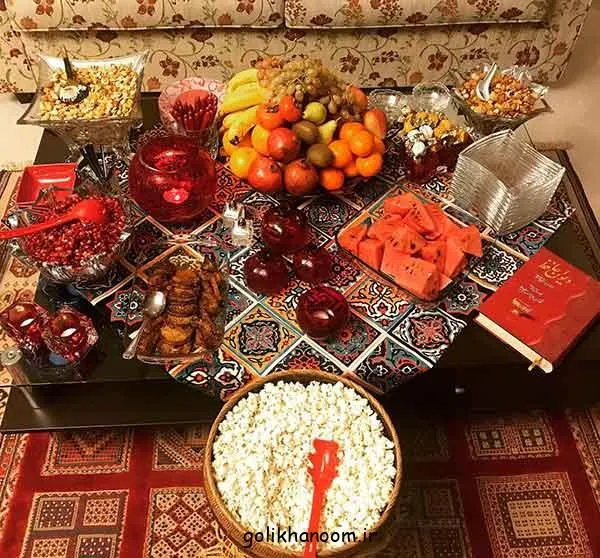 تصویر مرتبط با ایدههای شیک برای چیدمان سفره شب یلدا باکلاس