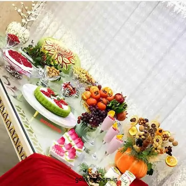 تصویر مرتبط با ایدههای شیک برای چیدمان سفره شب یلدا باکلاس