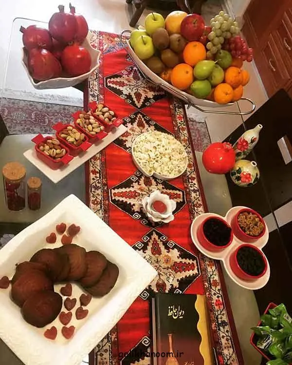 تصویر مرتبط با ایدههای شیک برای چیدمان سفره شب یلدا باکلاس