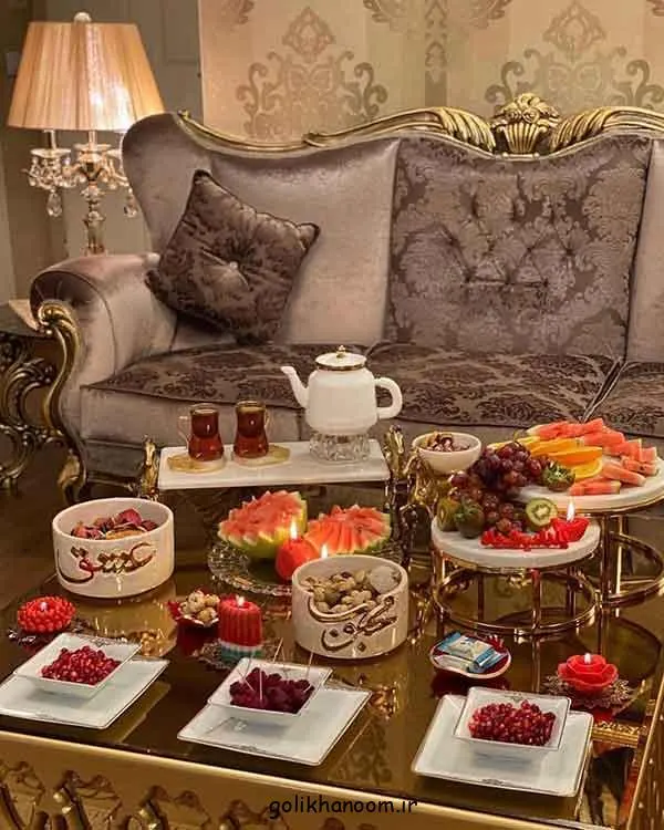 تصویر مرتبط با ایدههای شیک برای چیدمان سفره شب یلدا باکلاس