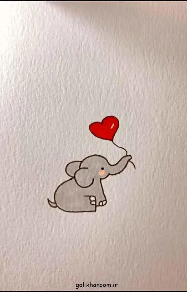 نقاشی فیل با سبک فانتزی و رنگارنگ