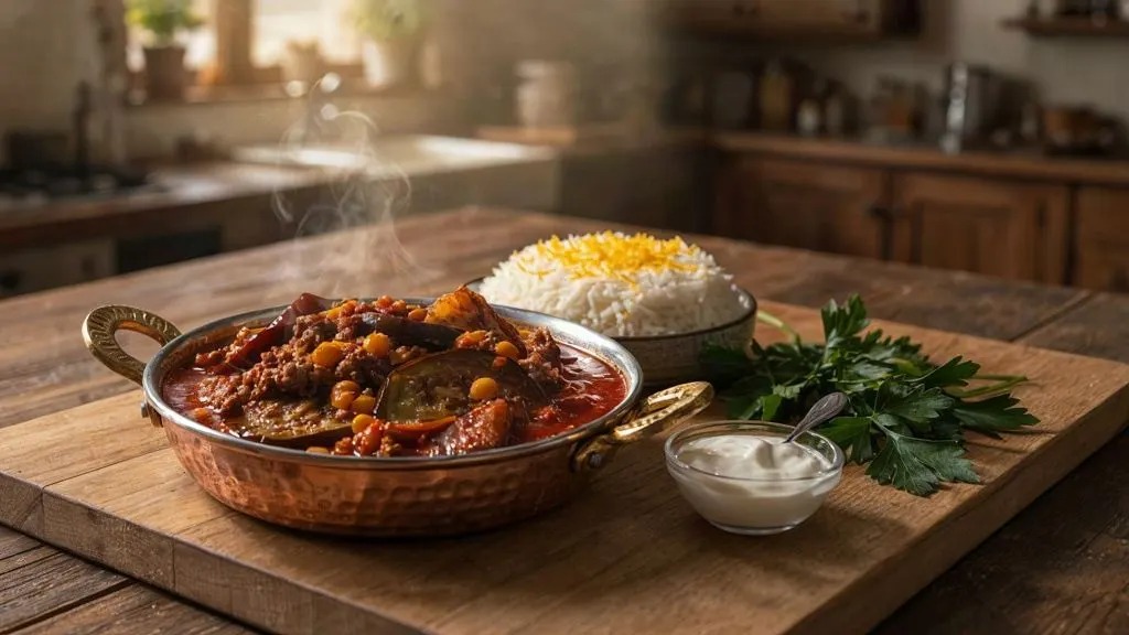 تصویر مرتبط با طرز تهیه خورش قیمه بادمجان با گوشت چرخ کرده؛ طعمی اصیل و خوشمزه