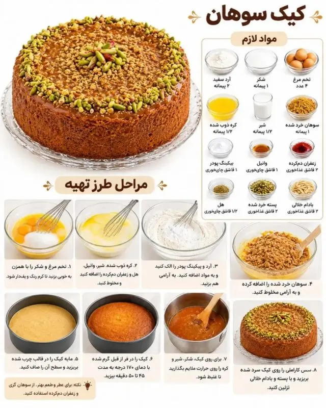 کیک هل و گلاب با عطر دلنشین و طعم سنتی