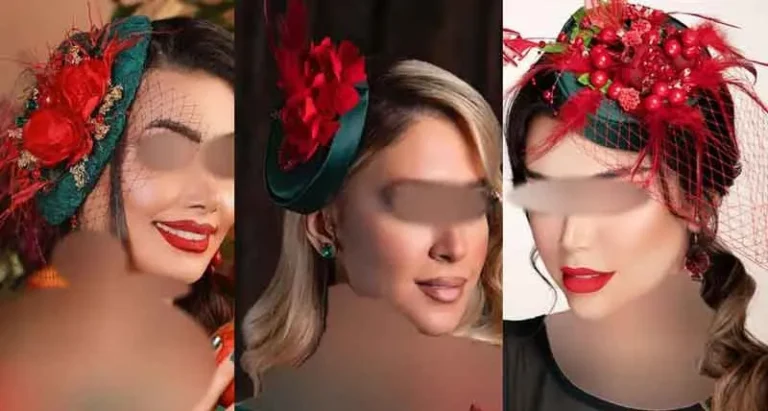 مدل مو برای شب یلدا با اکسسوری‌های قرمز و سبز