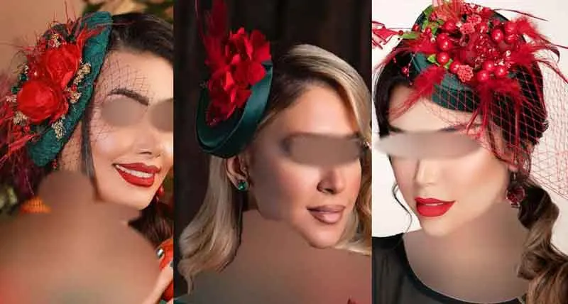 مدل مو برای شب یلدا با اکسسوری‌های قرمز و سبز