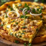 تصویر کوکوی مرغ و تره فرنگی طلایی و خوشطعم در ظرف فر