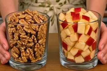 کیک سیب و گردو خوشمزه و سریع در سرخکن بدون روغن