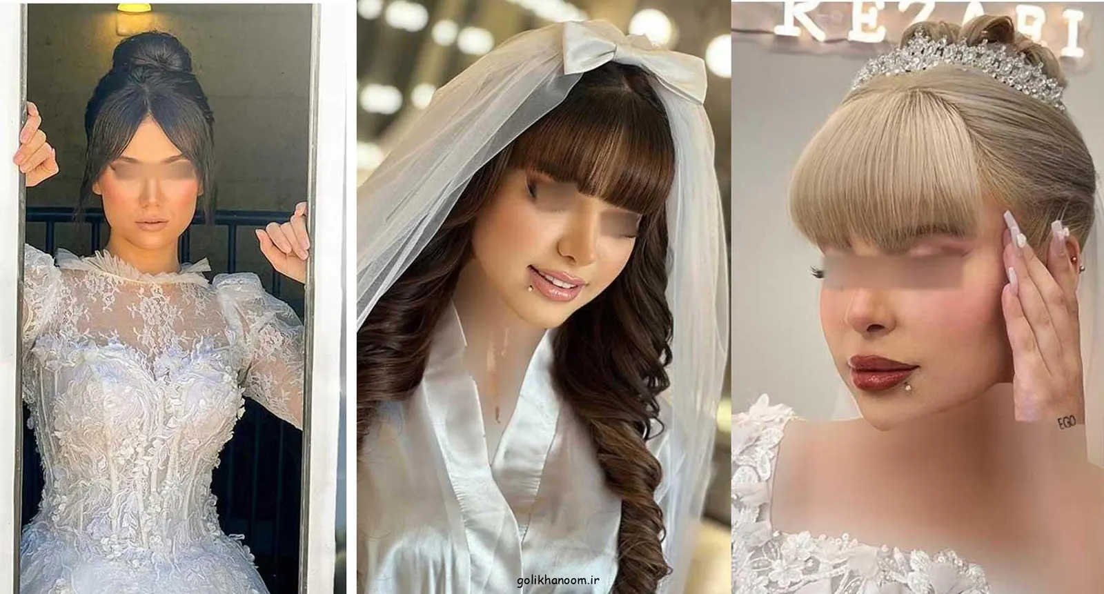 مدل موی عروس چتری با شینیون زیبا و اکسسوری