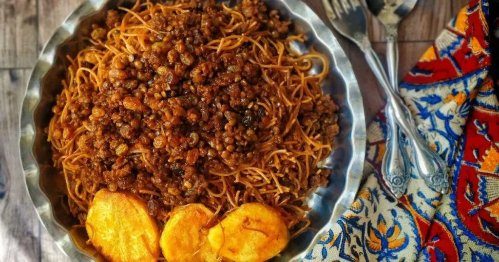 مخلوط عدس و کشمش با زعفران دمکرده در اریشته داغلاما