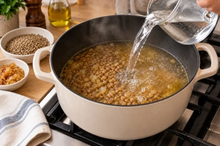 میزان مواد لازم برای تهیه عدسی برای ۴ نفر