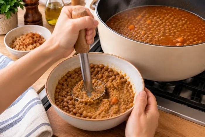 عدسی با بافت غلیظ و لعاب‌دار