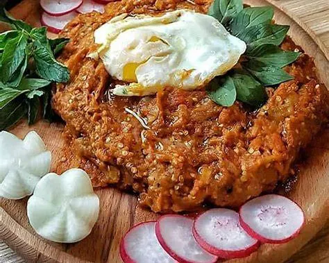 خوراک شیش انداز با بادمجان و گردو